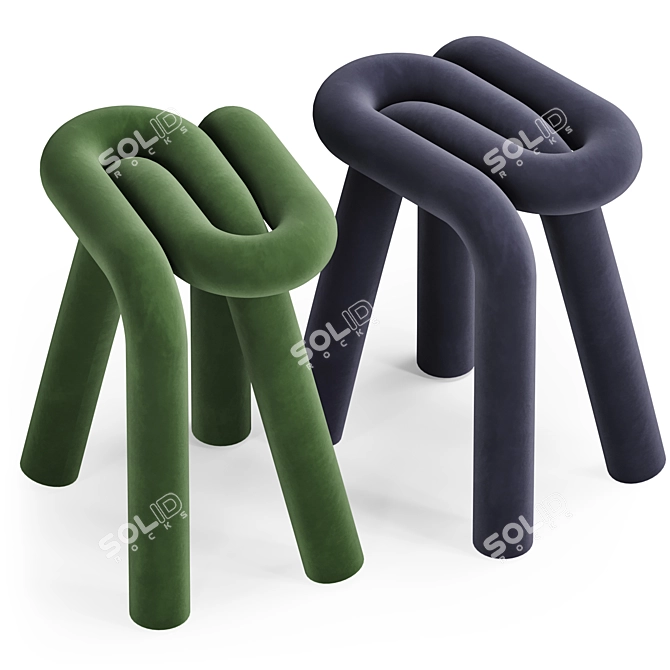 Sleek Steel Stool: Bold and Beautiful 3D model image 2