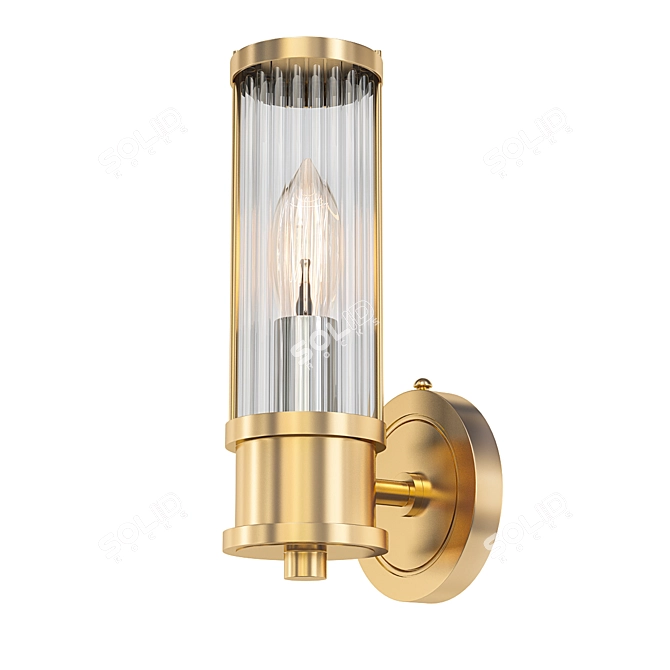 Elegant Brass Wall Sconce 3D model image 1