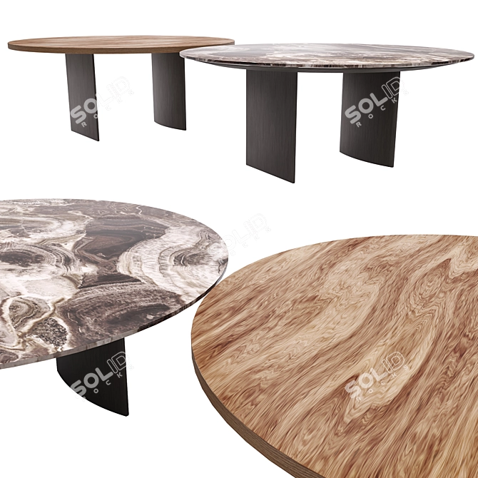 Minotti Linha Round Dining Table 3D model image 1