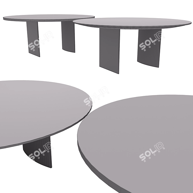 Minotti Linha Round Dining Table 3D model image 2