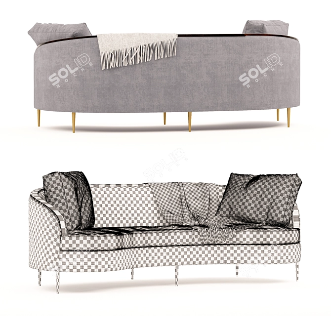 Modern Ava Sofa - Stylish Comfort. 3D model image 3
