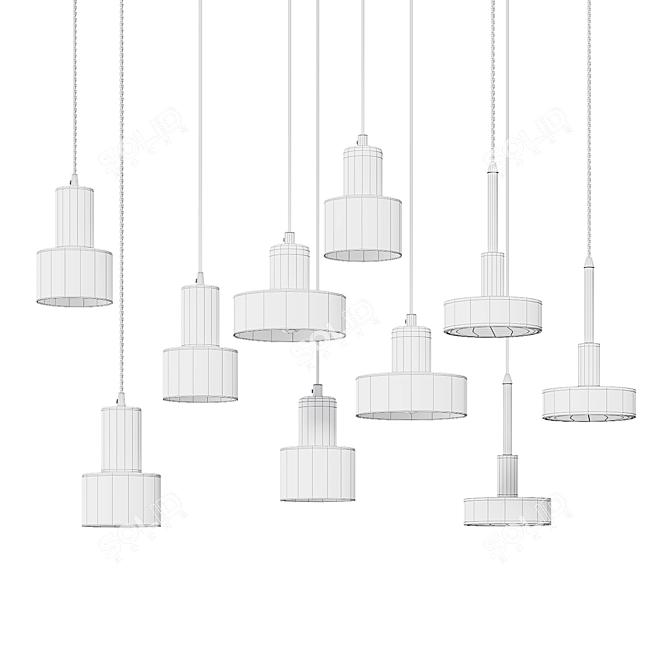 Elegant Pendant Lights Collection by Lampatron 3D model image 6