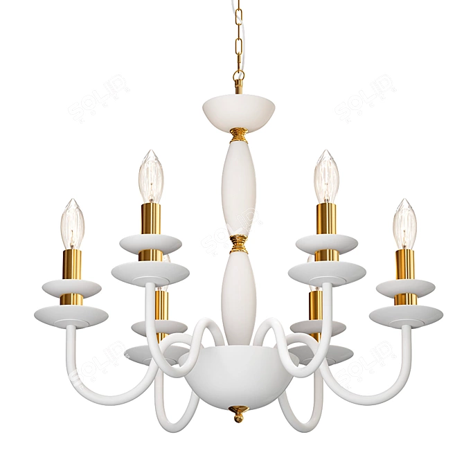 Elegant Candle-inspired Chandeliers 3D model image 1