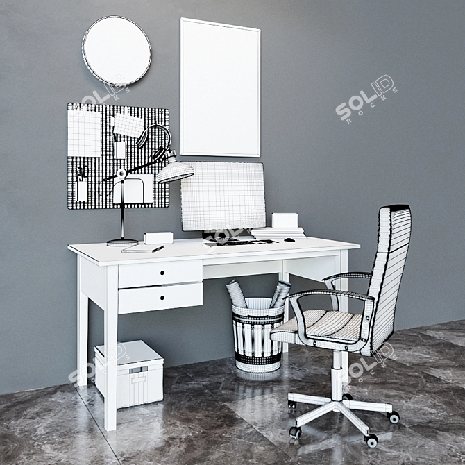 ARKELSTORP Writing Desk, Black - Stylish and Functional Workspace Solution 3D model image 5