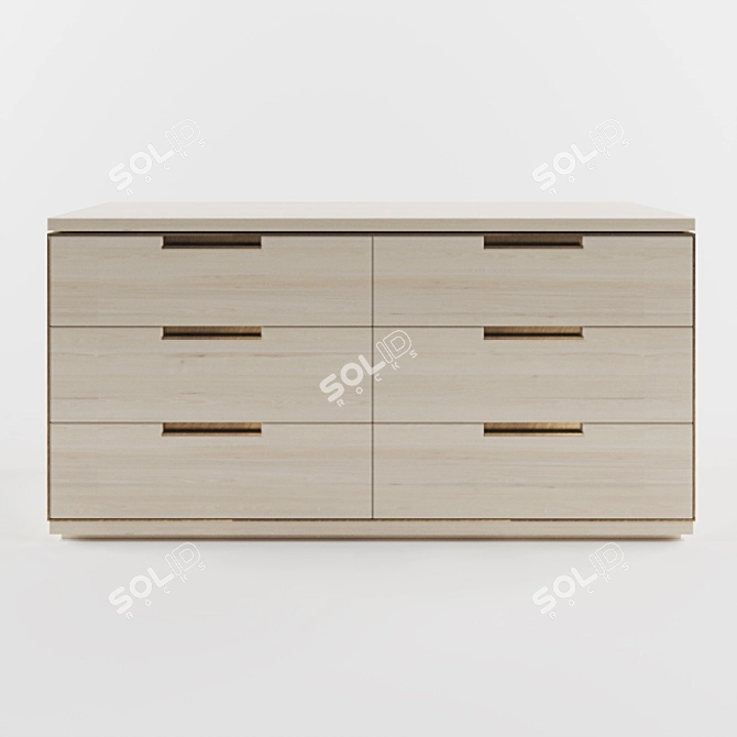 Sleek Fortis Drawer Cabinet | Holly Hunt 3D model image 1