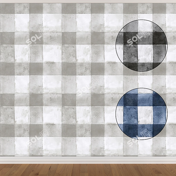 Seamless Wallpaper Set in 3 Colors 3D model image 1