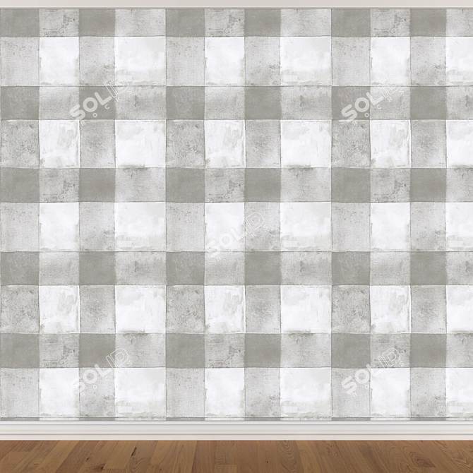 Seamless Wallpaper Set in 3 Colors 3D model image 2