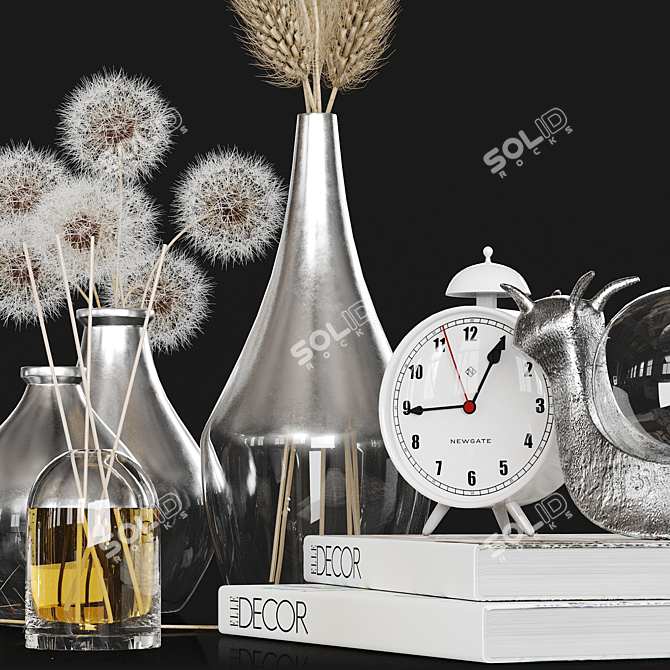 Whimsical Dandelion Decor Set 3D model image 4