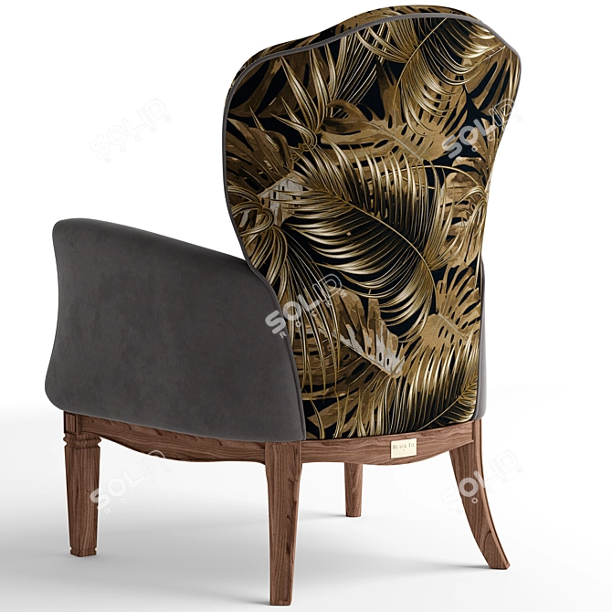 Dafne Armchair: Sophisticated Black Tie 3D model image 2