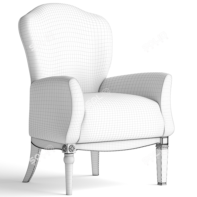 Dafne Armchair: Sophisticated Black Tie 3D model image 5