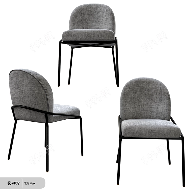 Sophisticated Astrud Dining Chair 3D model image 2