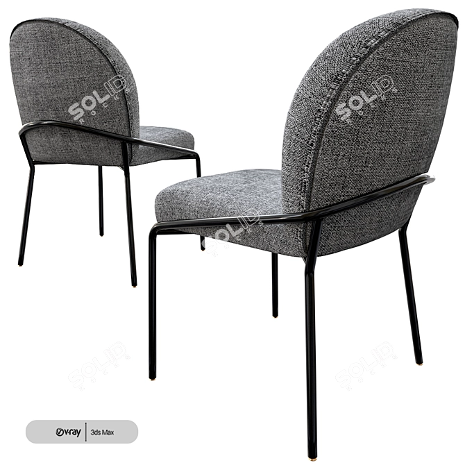 Sophisticated Astrud Dining Chair 3D model image 5