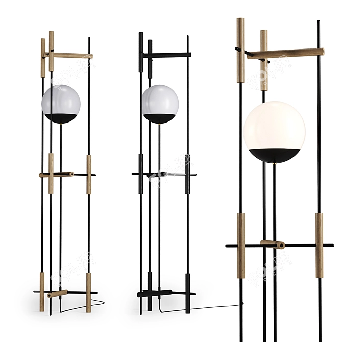 Sleek Illumination: Yuka Floor Lamp by Yamada & Kudelski 3D model image 1