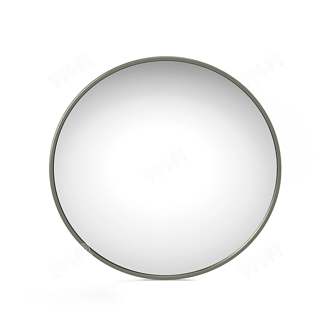 Sleek Nickel Hoop Mirror 3D model image 1