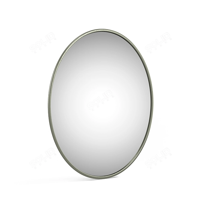 Sleek Nickel Hoop Mirror 3D model image 2