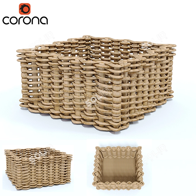 Versatile Storage Solution - 250x250x125 mm Wire Basket 3D model image 3