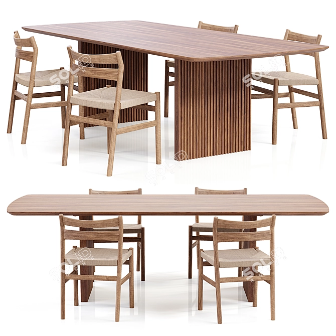 Contemporary Artilleriet BM1 Chair & Ten Table 3D model image 1