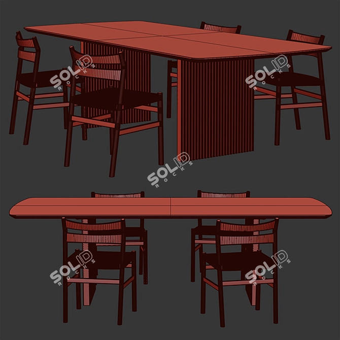 Contemporary Artilleriet BM1 Chair & Ten Table 3D model image 2