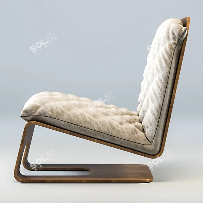 Elegant MOS Lounge Chair: Unique Design, Wood Frame 3D model image 1