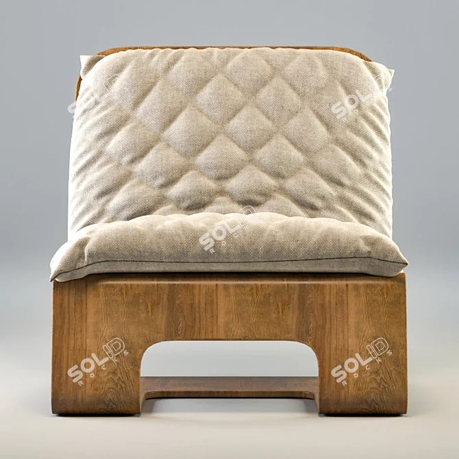 Elegant MOS Lounge Chair: Unique Design, Wood Frame 3D model image 3