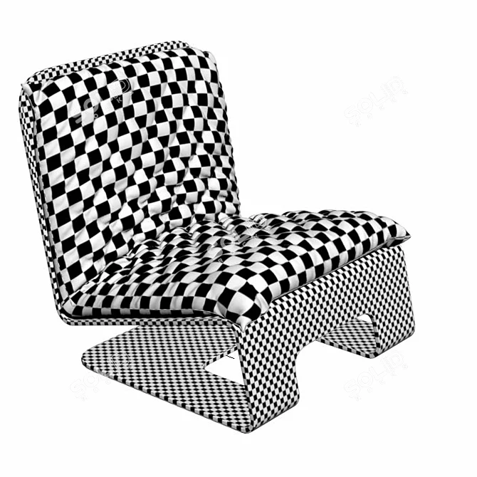 Elegant MOS Lounge Chair: Unique Design, Wood Frame 3D model image 4