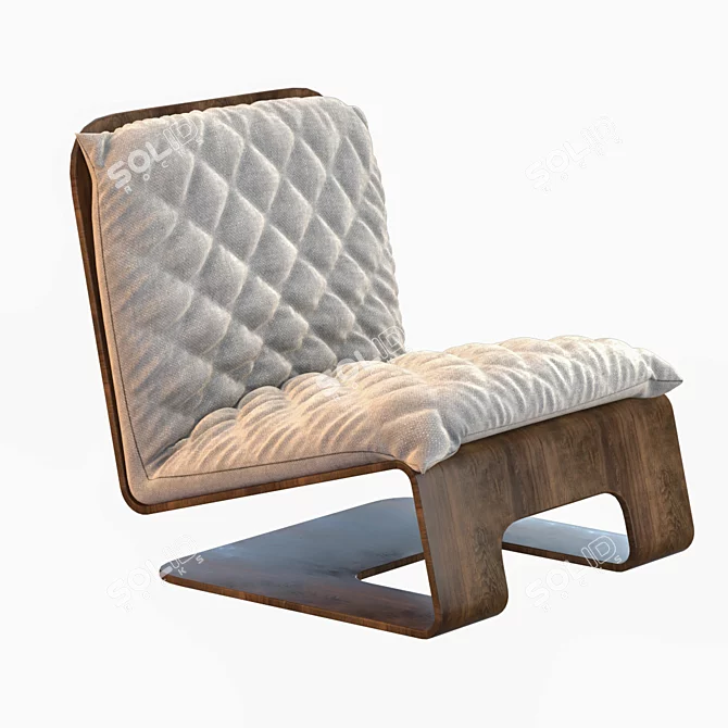 Elegant MOS Lounge Chair: Unique Design, Wood Frame 3D model image 6