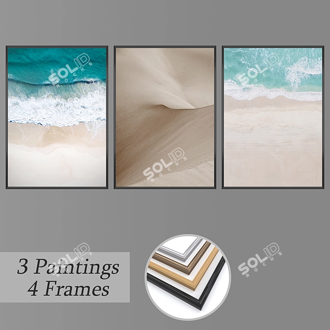 Elegant Wall Art Set 3D model image 1