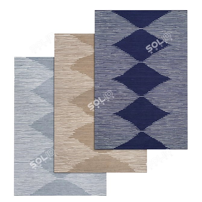 Luxury Carpet Set: High-Quality Textures 3D model image 1