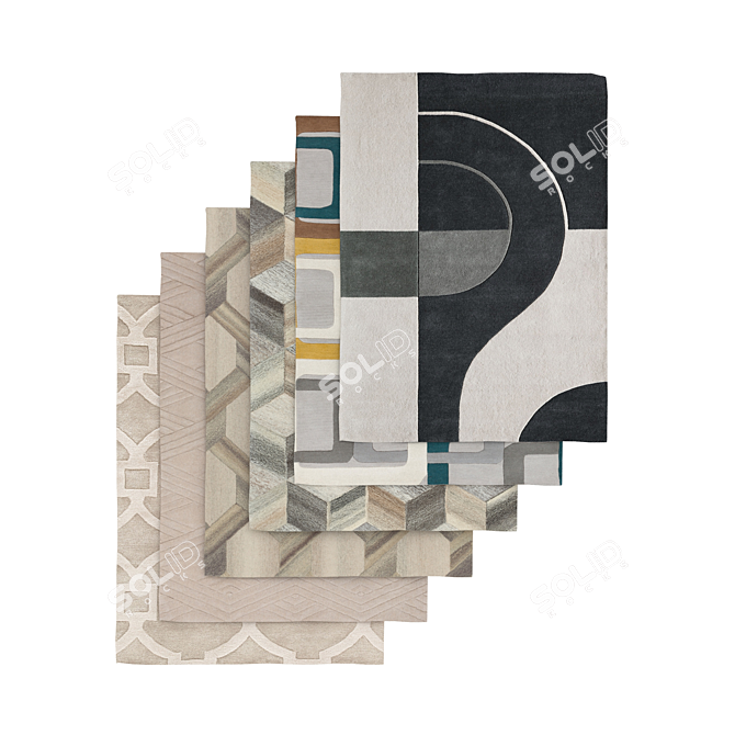 Contemporary Rug Collection 3D model image 1