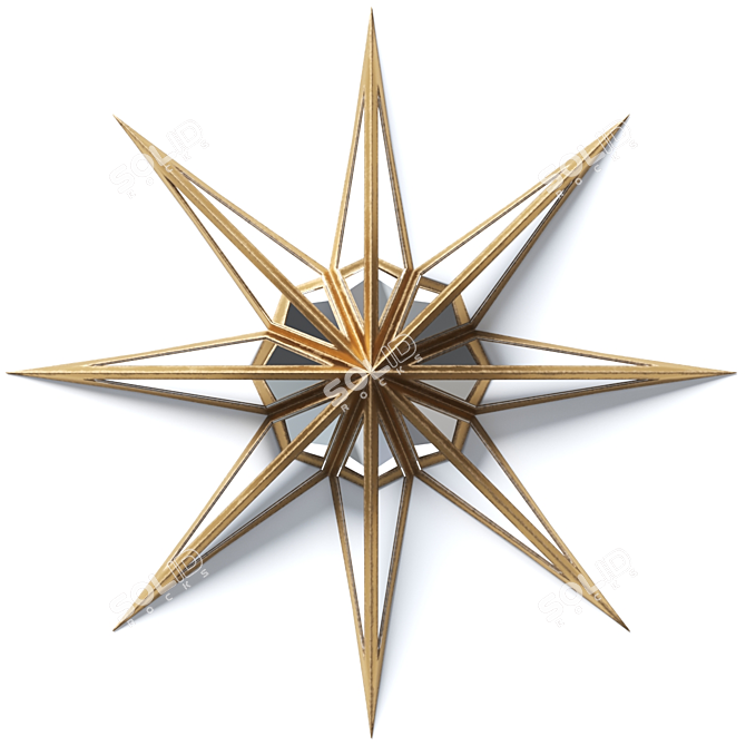 Star-shaped Golden Mirror Leonide 3D model image 1