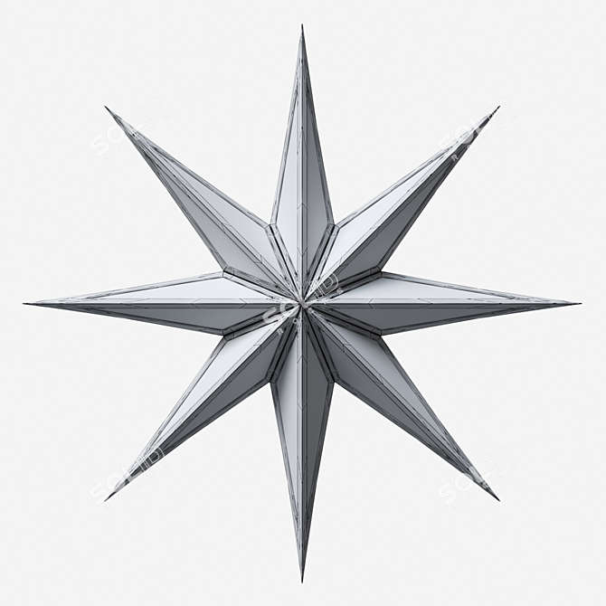 Star-shaped Golden Mirror Leonide 3D model image 5