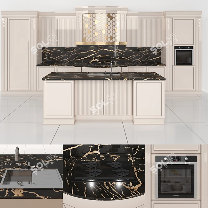 Modern Kitchen Set 3D model image 2