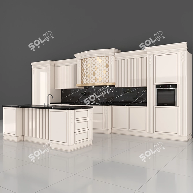 Modern Kitchen Set 3D model image 4