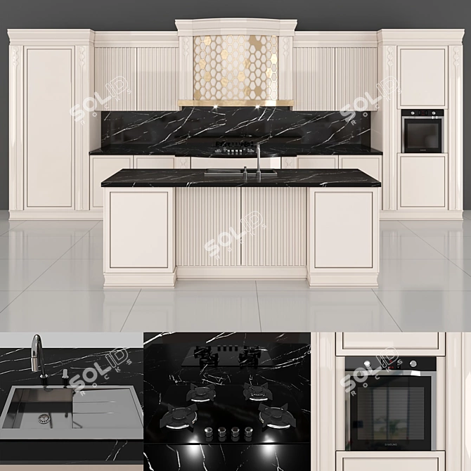 Modern Kitchen Set 3D model image 5