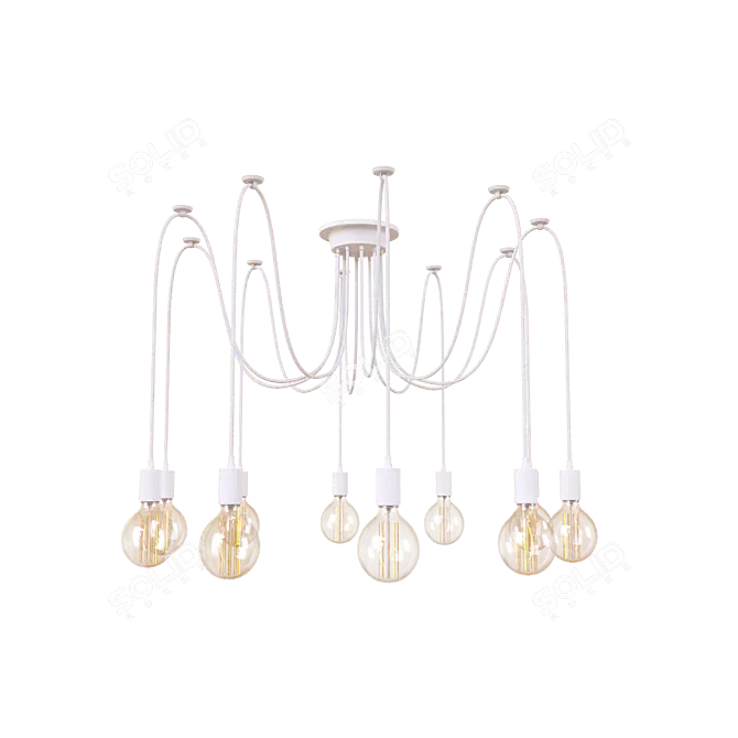 Loft It 10-Light White Pendant 3D model image 1