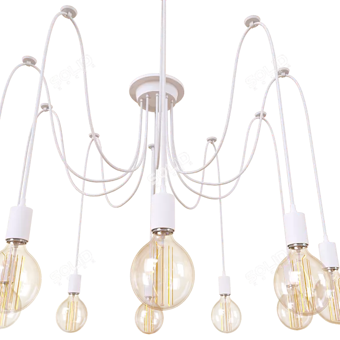 Loft It 10-Light White Pendant 3D model image 2