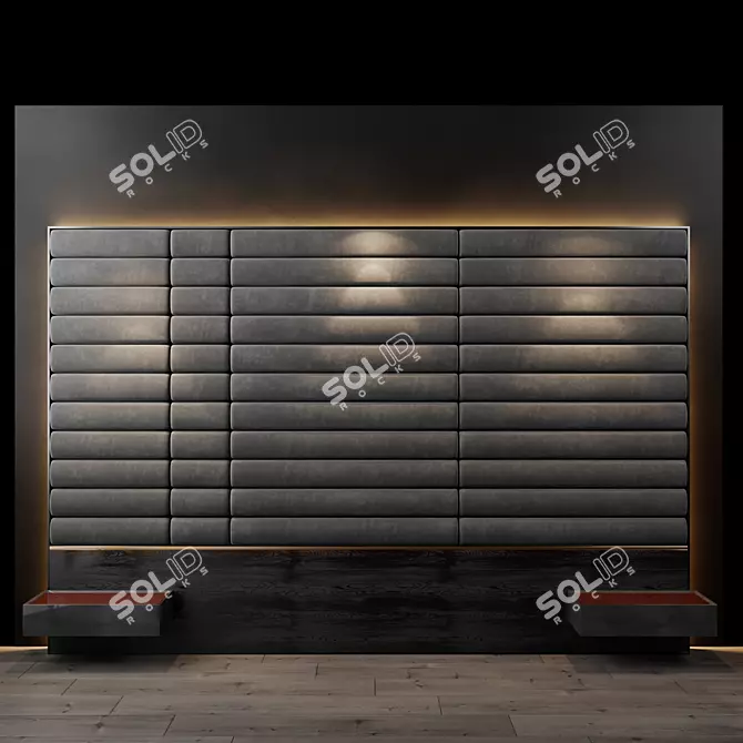 Title: Customizable Headboard and Wall Panel 3D model image 1