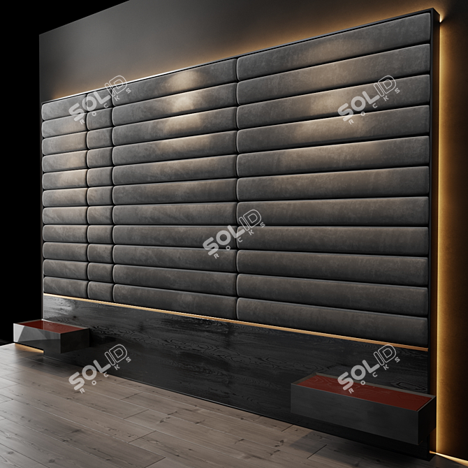 Title: Customizable Headboard and Wall Panel 3D model image 2