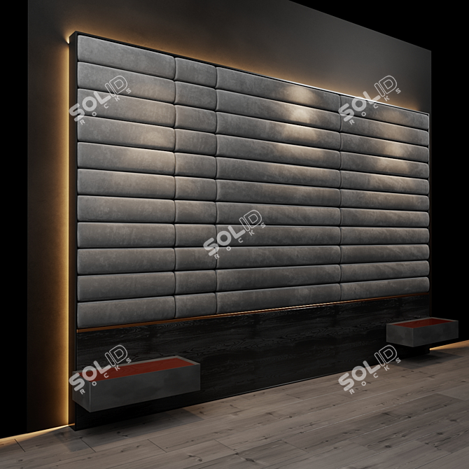 Title: Customizable Headboard and Wall Panel 3D model image 3