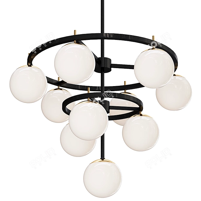 Elegant Alluria 3-Tier Chandelier 3D model image 1