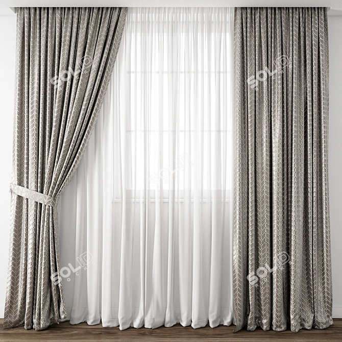 Exquisite Curtain Model - 3ds Max & Obj 3D model image 1