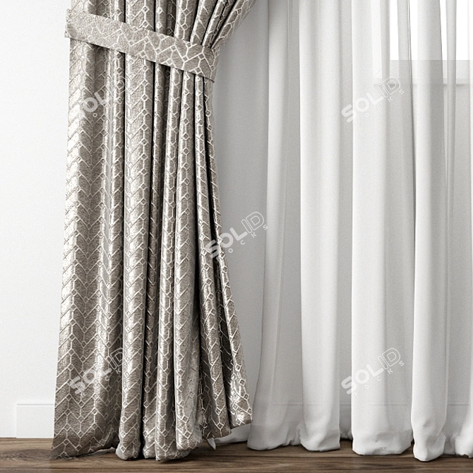 Exquisite Curtain Model - 3ds Max & Obj 3D model image 2