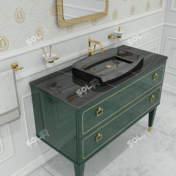 Elegant Mia Italia Torino Vanity 3D model image 2