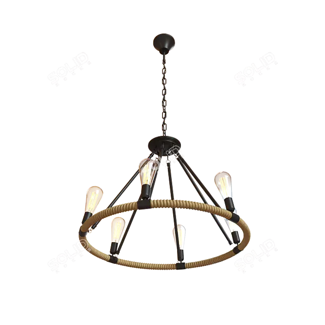 Vintage Rope Pendant Light - LOFT1861/6 3D model image 3