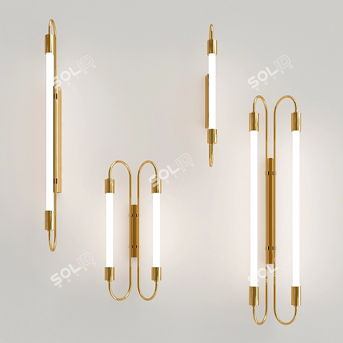 Neon Double Wall Lamp: Magic Circus Collection 3D model image 5