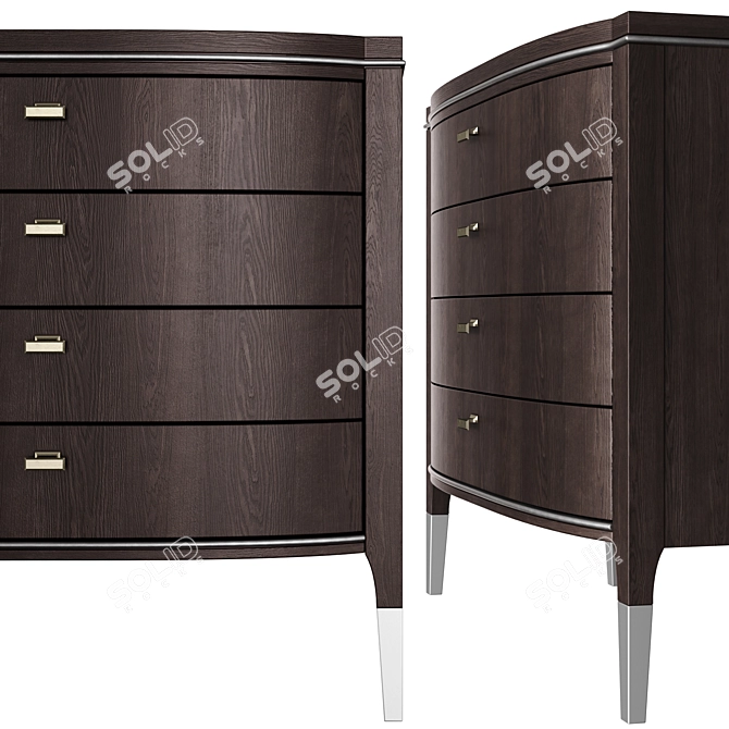 Grand 4-Drawer Home Chest: Elegant and Functional 3D model image 2