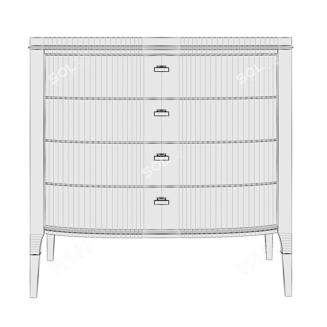 Grand 4-Drawer Home Chest: Elegant and Functional 3D model image 4