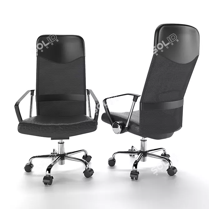 Title: Transparent Back Office Chair 3D model image 1