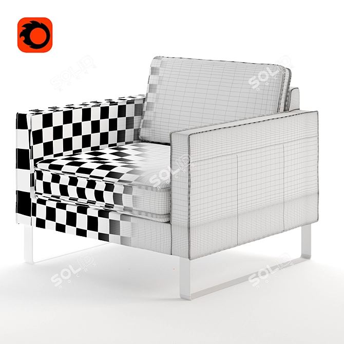 Cozy and Stylish Mellby Armchair 3D model image 3