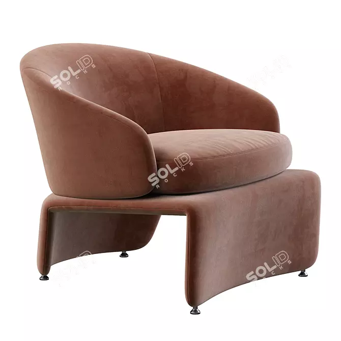 Bold Comfort: Halley Armchair 3D model image 1